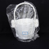 Maxbell 2x Satin Ivory Roses Wedding CeremonyFlowerBasket