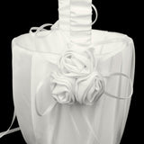 Maxbell 2x Satin Ivory Roses Wedding CeremonyFlowerBasket
