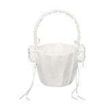 Maxbell 2x Satin Ivory Roses Wedding CeremonyFlowerBasket
