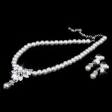 Maxbell Elegant Crystal Pearl Necklace Earrings Bracelet Wristband Wedding Jewelry Set - Aladdin Shoppers