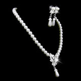 Maxbell Elegant Crystal Pearl Necklace Earrings Bracelet Wristband Wedding Jewelry Set - Aladdin Shoppers