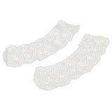 Maxbell 4x1pair White Flower DIY Lace Collar Sewing Craft Neckline Trimming Decoration