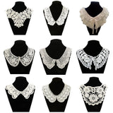 Maxbell 4x1pair White Flower DIY Lace Collar Sewing Craft Neckline Trimming Decoration