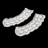 Maxbell 3x1pair White Flower DIY Lace Collar Sewing Craft Neckline Trimming Decoration