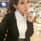 Maxbell Wholesale 6pcs White Women Lace Fake Half Shirt Blouse Collar Cotton Accessroy