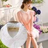 Maxbell Wholesale 6pcs White Women Lace Fake Half Shirt Blouse Collar Cotton Accessroy