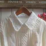 Maxbell Wholesale 6pcs White Women Lace Fake Half Shirt Blouse Collar Cotton Accessroy