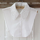 Maxbell Wholesale 6pcs White Women Lace Fake Half Shirt Blouse Collar Cotton Accessroy