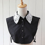 Maxbell 2pcs Black Women Lace Fake Half Shirt Blouse Collar Detachable Costume Accessroy