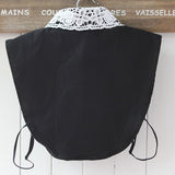 Maxbell 2pcs Black Women Lace Fake Half Shirt Blouse Collar Detachable Costume Accessroy