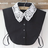 Maxbell 2pcs Black Women Lace Fake Half Shirt Blouse Collar Detachable Costume Accessroy