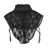 Maxbell 2pcs Black Women Lace Fake Half Shirt Blouse Collar Detachable Costume Accessroy