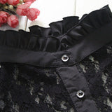 Maxbell 2pcs Black Women Lace Fake Half Shirt Blouse Collar Detachable Costume Accessroy