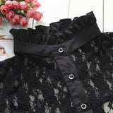 Maxbell Ladies Lace Floral Fake Choker Collar Necklace Detachable Half Shirt Blouse Tops