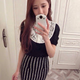 Maxbell Ladies Lace Floral Fake Choker Collar Necklace Detachable Half Shirt Blouse Tops