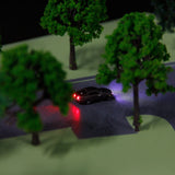 Maxbell 10pcs Model Cars with Light for Scenery Layout or Diorama 12V+10pcs Model Street Lamp Lights Single Head for Model Train Layout Scenery