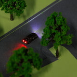 Maxbell 10pcs Model Cars with Light for Scenery Layout or Diorama 12V+10pcs Model Street Lamp Lights Single Head for Model Train Layout Scenery