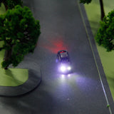 Maxbell 10pcs Model Cars with Light for Scenery Layout or Diorama 12V+10pcs Model Street Lamp Lights Single Head for Model Train Layout Scenery