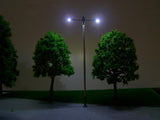 Maxbell 4x10pcs Model Street Lamp Lights Double Head for Model Train Layout Scenery