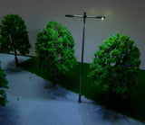 Maxbell 4x10pcs Model Street Lamp Lights Double Head for Model Train Layout Scenery