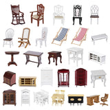 Maxbell 4x1/12 Dollhouse Miniature Wooden Rocking Chair Model - Brown