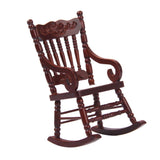 Maxbell 4x1/12 Dollhouse Miniature Wooden Rocking Chair Model - Brown