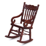 Maxbell 4x1/12 Dollhouse Miniature Wooden Rocking Chair Model - Brown
