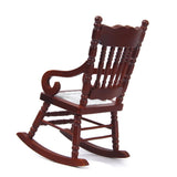 Maxbell 1/12 Dollhouse Miniature Wooden Rocking Chair Model - Brown