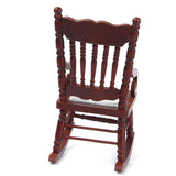 Maxbell 4x1/12 Dollhouse Miniature Wooden Rocking Chair Model - Brown