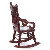 Maxbell 4x1/12 Dollhouse Miniature Wooden Rocking Chair Model - Brown
