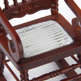 Maxbell 4x1/12 Dollhouse Miniature Wooden Rocking Chair Model - Brown