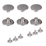 Maxbell 20xJeans Glossy Buttons Hammer on 20mm Pack of 6 Sets Silver