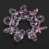 50xCute Mini Pacifier Charms Baby Shower Party Favor Nappy Cake Decor Pink