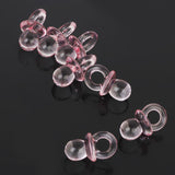 50xCute Mini Pacifier Charms Baby Shower Party Favor Nappy Cake Decor Pink