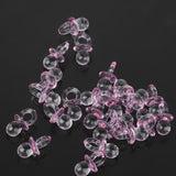 50xCute Mini Pacifier Charms Baby Shower Party Favor Nappy Cake Decor Pink