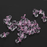 50xCute Mini Pacifier Charms Baby Shower Party Favor Nappy Cake Decor Pink