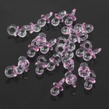 50xCute Mini Pacifier Charms Baby Shower Party Favor Nappy Cake Decor Pink