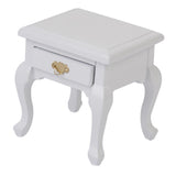 Maxbell 1/12 Dollhouse Miniature Furniture Wooden Bedside Cabinet White
