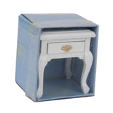 Maxbell 1/12 Dollhouse Miniature Furniture Wooden Bedside Cabinet White