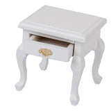 Maxbell 1/12 Dollhouse Miniature Furniture Wooden Bedside Cabinet White
