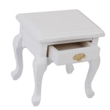 Maxbell 1/12 Dollhouse Miniature Furniture Wooden Bedside Cabinet White