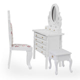 Maxbell 1/12 Dollhouse Miniature Furniture Wooden Bedside Cabinet White