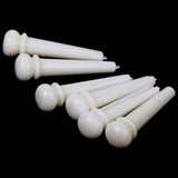 Maxbell Cattle Bone Endpin Bridge End Pin for Acoustic Guitar 6pcs White