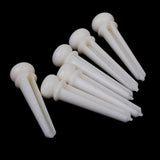 Maxbell 4xCattle Bone Endpin Bridge End Pin for Acoustic Guitar 6pcs White