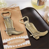 50 "Just Hitched" Cowboy Boot Bottle Opener Country Vintage Wedding Party Favour