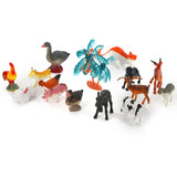 Maxbell 12 Plastic Mini Dinosaur & 15 Farm Yard Animals Figurines Kids Party Bag Fillers