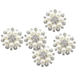 Maxbell 25xPhenovo Crystal Faux Pearl Flower Button Decoration DIY 30mm 5pcs Beige