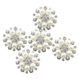 Maxbell 20xPhenovo Crystal Faux Pearl Flower Button Decoration DIY 30mm 5pcs Beige