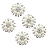 Maxbell 20xPhenovo Crystal Faux Pearl Flower Button Decoration DIY 30mm 5pcs Beige