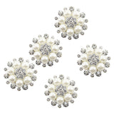 Maxbell 20xPhenovo Crystal Faux Pearl Flower Button Decoration DIY 30mm 5pcs Beige